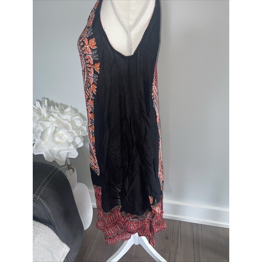 Step In Style Dress Sleeveless Black Printed Triangle Hem Size XL - Picture 3 of 5
